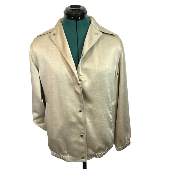NWT Vince Shine Snap Front Satin Bomber Jacket OVERSIZED Women's XXS - Picture 6 of 11